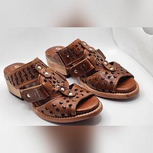 Freebird By Steven Moonstar Brown Distressed Leather Sandals Women's Size 6